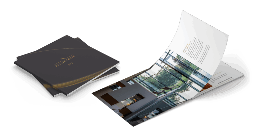 Mockup der Imagebroschüre vom Hotel Breitenburg