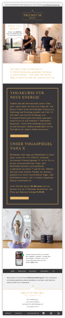Newsletter Kunde Hotel Breitenburg